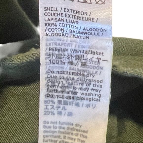 Topshop Olive Green Cotton Patches Button Front Military Jacket Size 4 - Picture 12 of 14